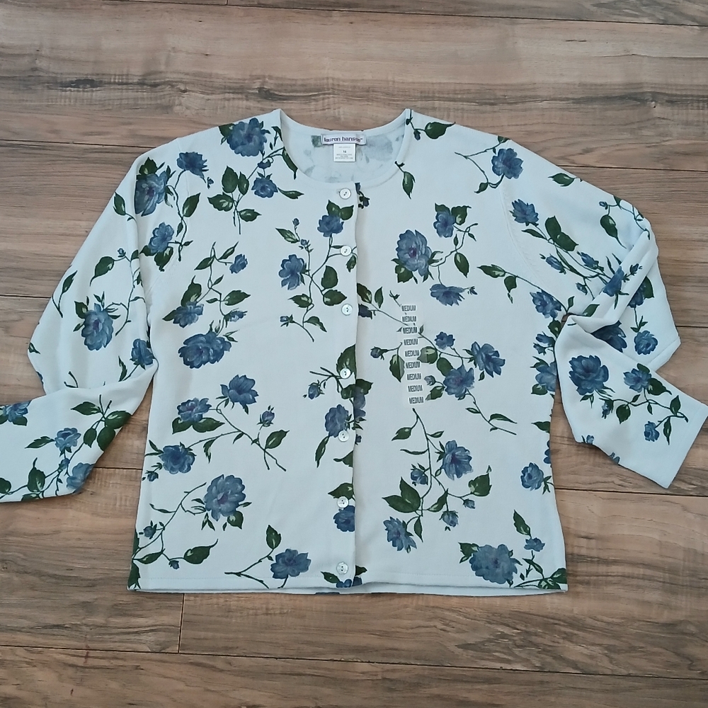 a.n.a Blue and Green Floral Cardigan - Picture 6 of 6